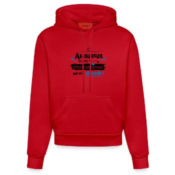 Amoureux d'une informaticienne ! humour geek - Sweat à capuche bio ajusté fabriqué en UE - rouge - Devant