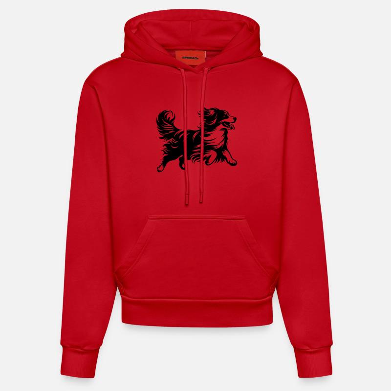 Kooikerhondje - Sweat à capuche bio ajusté fabriqué en UE - rouge