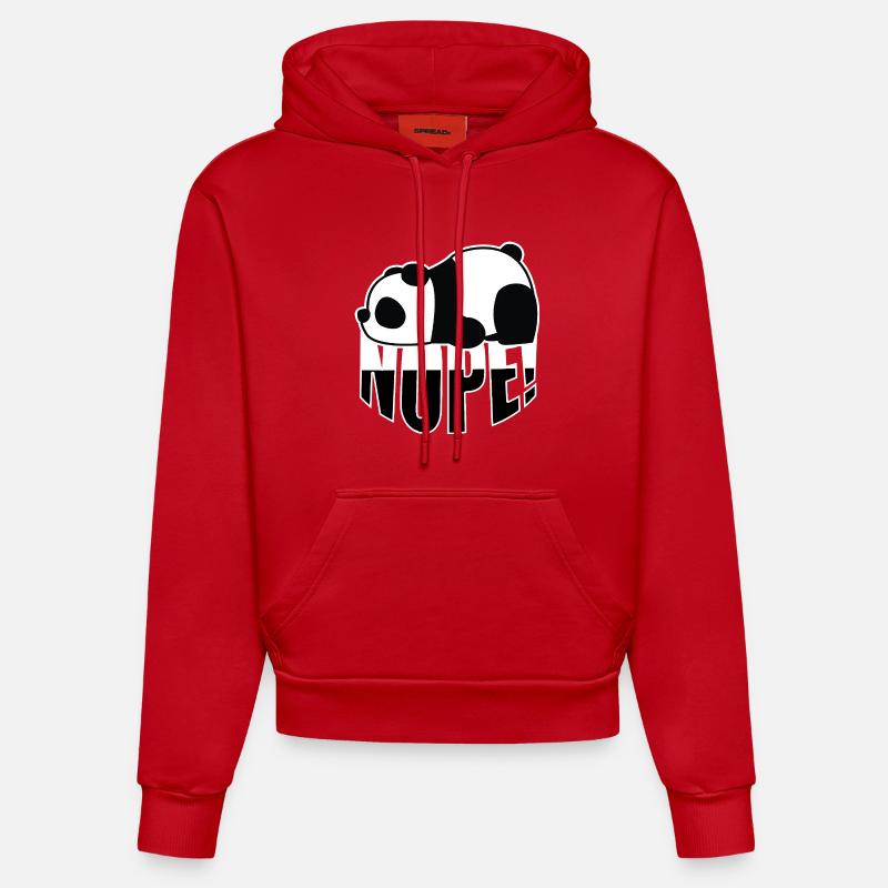 Panda Non - Sweat à capuche bio ajusté fabriqué en UE - rouge