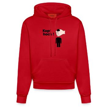 Kopf hoch - Organic Fitted Hoodie Made in EU - Rot - Vorne