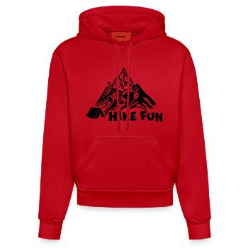 Wanderspaß [Schwarz] - Organic Fitted Hoodie Made in EU - Rot - Vorne