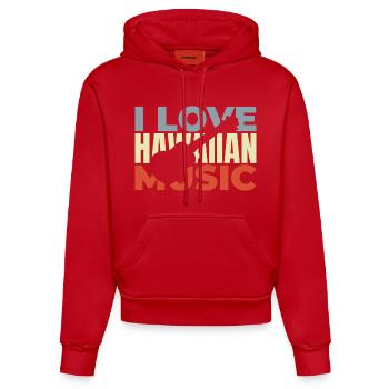 Hawaii Music - Organic Fitted Hoodie Made in EU - red - Front