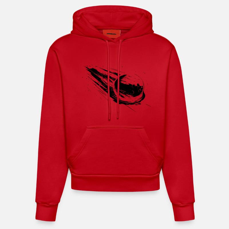 Boule de bowling - Sweat à capuche bio ajusté fabriqué en UE - rouge