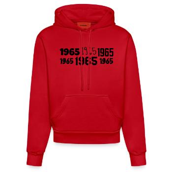 1965 - Génial depuis 1965 - Sweat à capuche bio ajusté fabriqué en UE - rouge - Devant