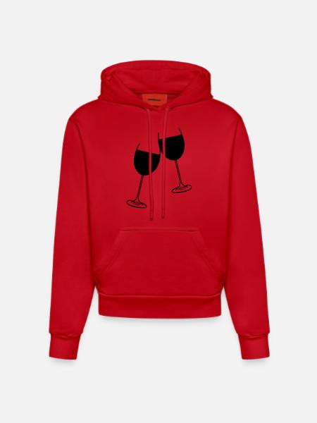 wein glas design - Organic Fitted Hoodie Made in EU - Rot