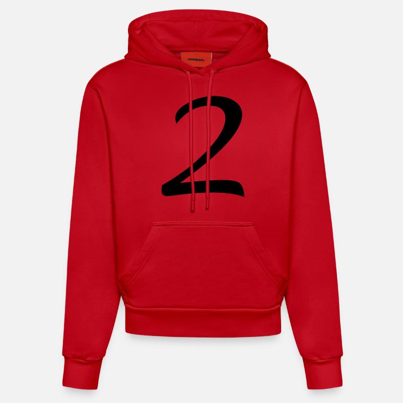 2 - Sweat à capuche bio ajusté fabriqué en UE - rouge