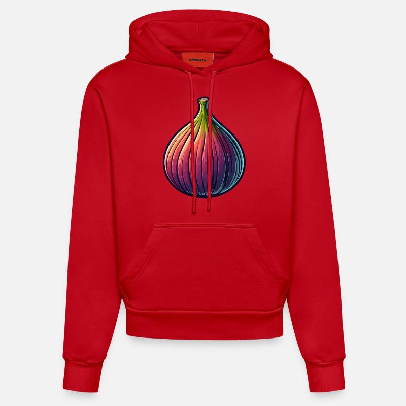 Figue - Sweat à capuche bio ajusté fabriqué en UE - rouge