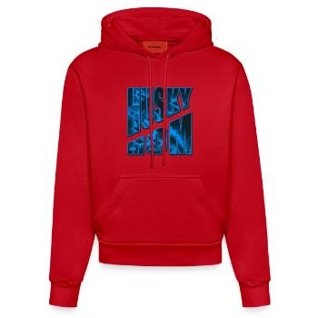 Husky Mom Neon Nachtwald - Organic Fitted Hoodie Made in EU - Rot - Vorne