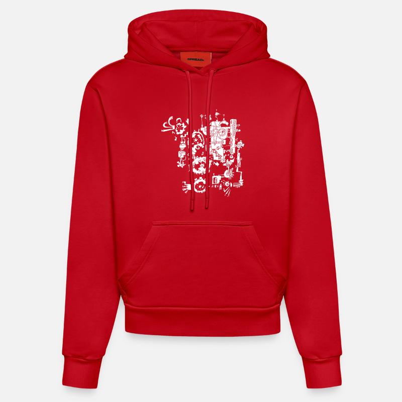 Rouillée - Sweat à capuche bio ajusté fabriqué en UE - rouge