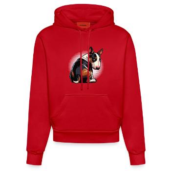 Miniature Bull Terrier Bully Bull Terrier Owner - Organic Fitted Hoodie Made in EU - red - Front