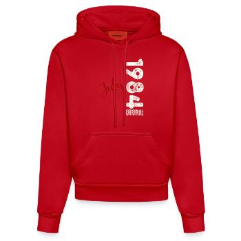 40ème Anniversaire Légendaire Juillet 1984 Millésime 1984 - Sweat à capuche bio ajusté fabriqué en UE - rouge - Devant