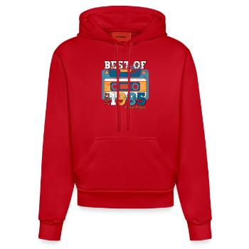 40. Geburtstag Kassette Juli 1985 Jahrgang 1985 - Organic Fitted Hoodie Made in EU - Rot - Vorne