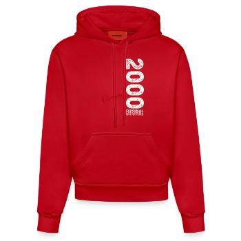25ème anniversaire cadeau mari Original février 2000 - Sweat à capuche bio ajusté fabriqué en UE - rouge - Devant