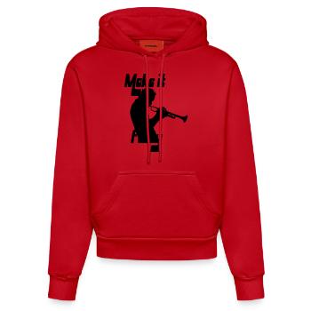 Trompettiste Funk - Sweat à capuche bio ajusté fabriqué en UE - rouge - Devant