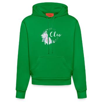 Für Cleo - Organic Fitted Hoodie Made in EU - City Green - Vorne
