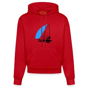 49er Segeljolle Segelboot Regatta Segel Segelsport - Organic Fitted Hoodie Made in EU - Rot - Vorne