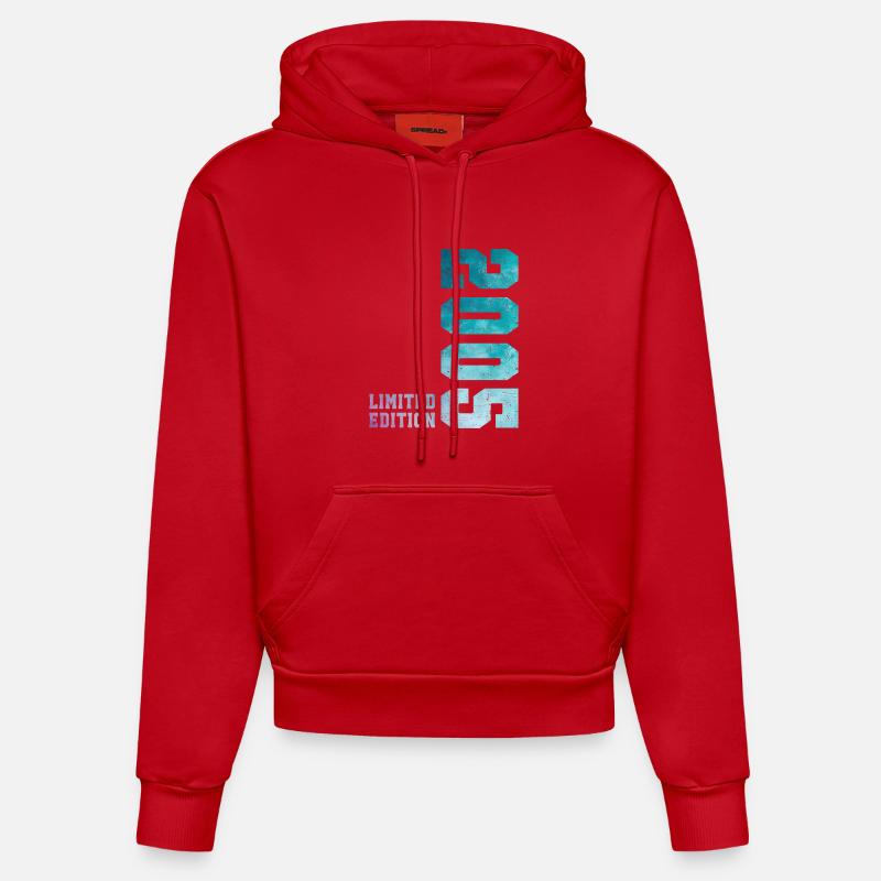 2005 Édition Limitée 21 ans anniversaire - Sweat à capuche bio ajusté fabriqué en UE - rouge
