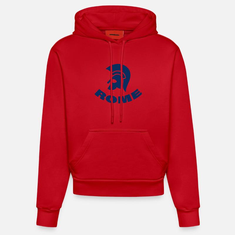 Rome - Sweat à capuche bio ajusté fabriqué en UE - rouge