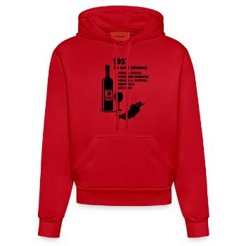 Geburtstag Jahrgang 1957 - Organic Fitted Hoodie Made in EU - Rot - Vorne
