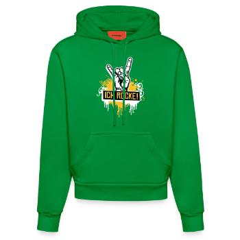 I rock - I rock - festival - music - dance - Organic Fitted Hoodie Made in EU - City Green - Front
