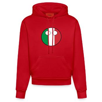 Countryball pays Patrie Italie - Sweat à capuche bio ajusté fabriqué en UE - rouge - Devant