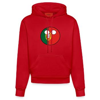 Countryball Land Heimat Portugal - Organic Fitted Hoodie Made in EU - Rot - Vorne