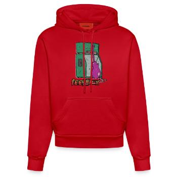Sound-Feedback-Grafik - Organic Fitted Hoodie Made in EU - Rot - Vorne