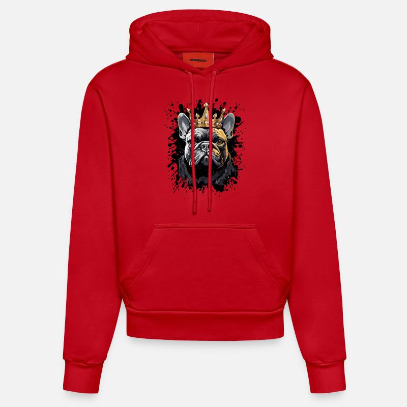 Chien Chien Animal - Sweat à capuche bio ajusté fabriqué en UE - rouge