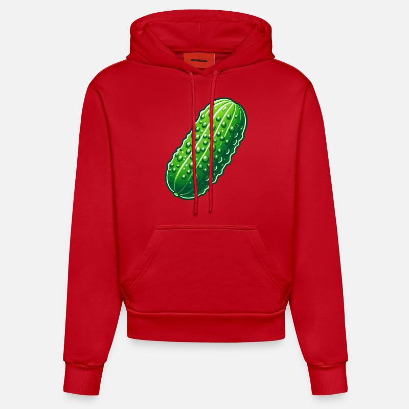 Gros Cornichon - Sweat à capuche bio ajusté fabriqué en UE - rouge