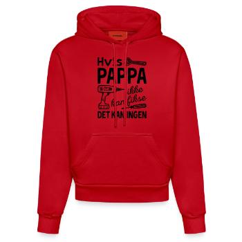 Si papa ne peut pas le réparer, personne ne le peut. - Sweat à capuche bio ajusté fabriqué en UE - rouge - Devant