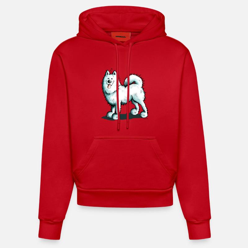 Sammy Samoyed - Samoyède - Sweat à capuche bio ajusté fabriqué en UE - rouge