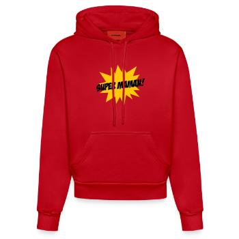 Super Maman - Fête des Mères - Sweat à capuche bio ajusté fabriqué en UE - rouge - Devant