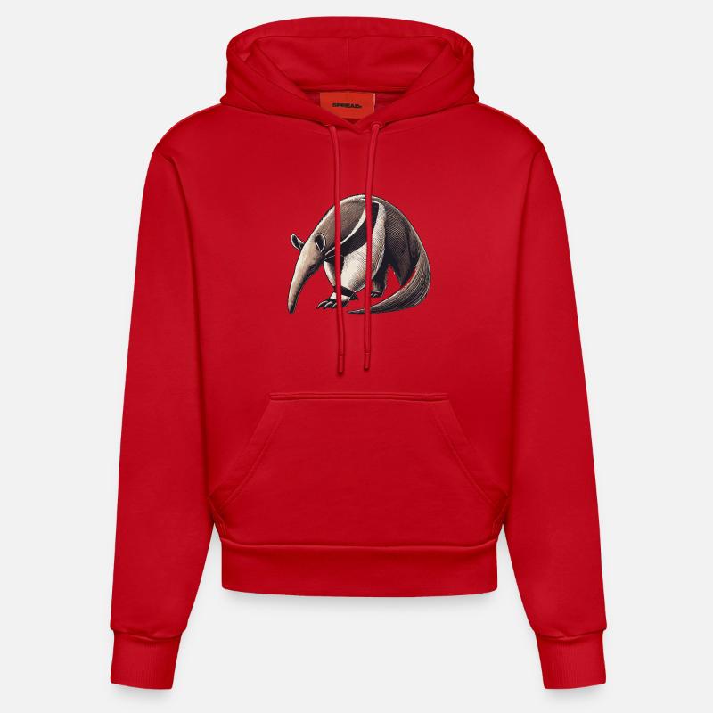 Fourmilier - Sweat à capuche bio ajusté fabriqué en UE - rouge