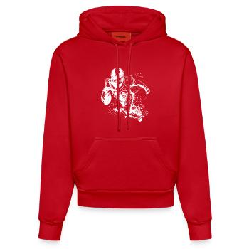 Footballeur - Sweat à capuche bio ajusté fabriqué en UE - rouge - Devant