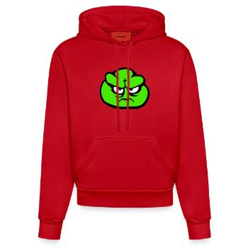 frog angry angry angry angry unhappy upset cute - Organic Fitted Hoodie Made in EU - red - Front