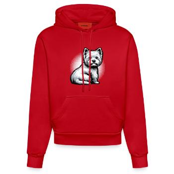 Propriétaire de Westie Westie Terrier des Highlands - Sweat à capuche bio ajusté fabriqué en UE - rouge - Devant