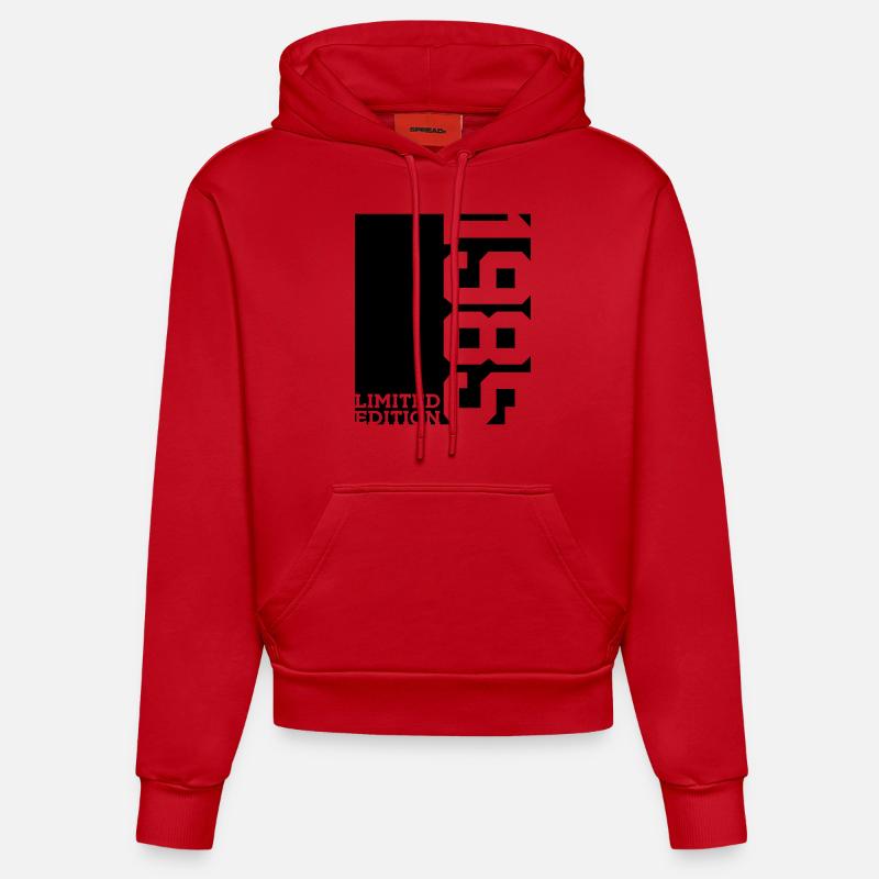 ÉDITION LIMITÉE 41E ANNIVERSAIRE 1985 - Sweat à capuche bio ajusté fabriqué en UE - rouge