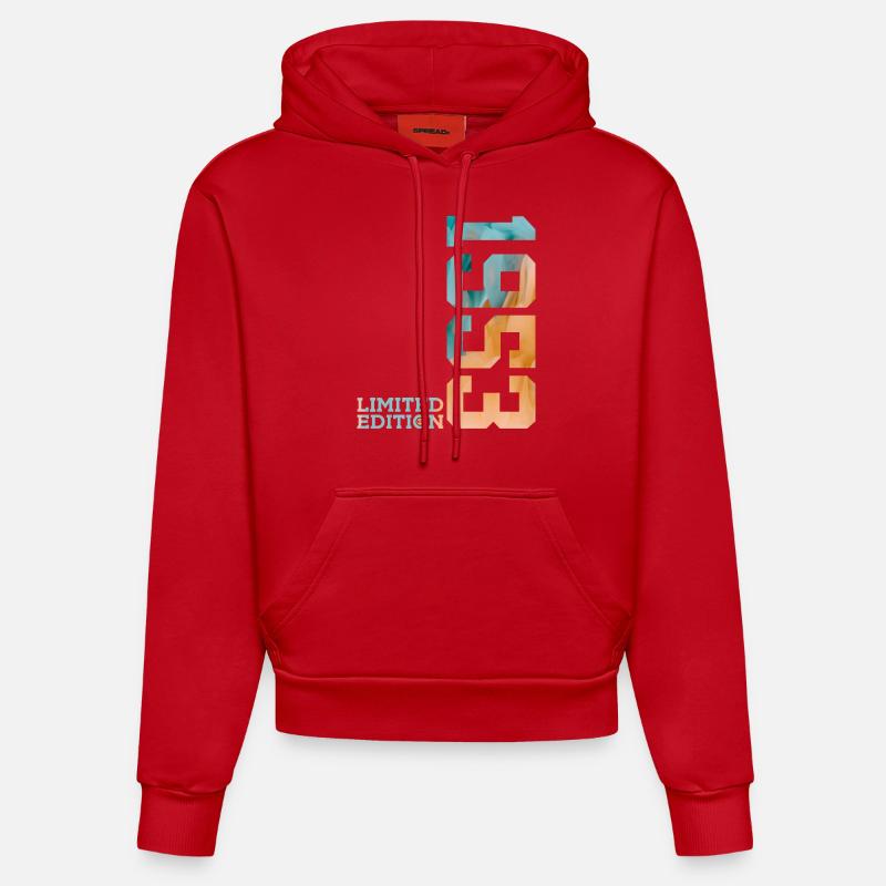 73E ANNIVERSAIRE ÉDITION LIMITÉE 1953 - Sweat à capuche bio ajusté fabriqué en UE - rouge