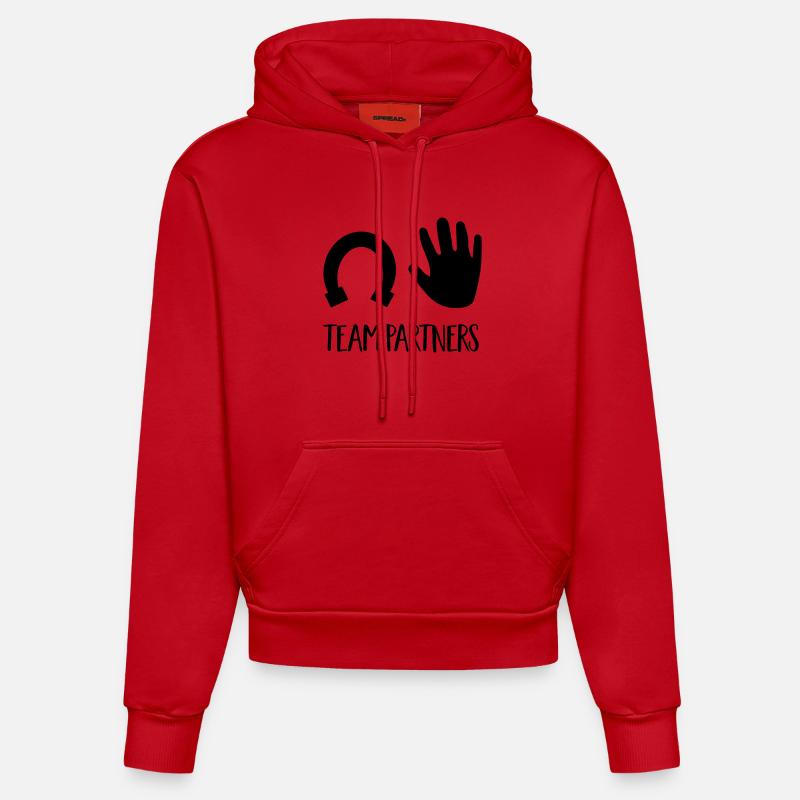 Cheval - Sweat à capuche bio ajusté fabriqué en UE - rouge