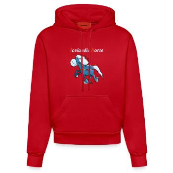 Isländer on Tour - Organic Fitted Hoodie Made in EU - Rot - Vorne