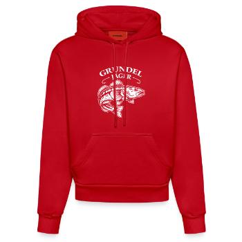 Grundel Angeln - Organic Fitted Hoodie Made in EU - Rot - Vorne