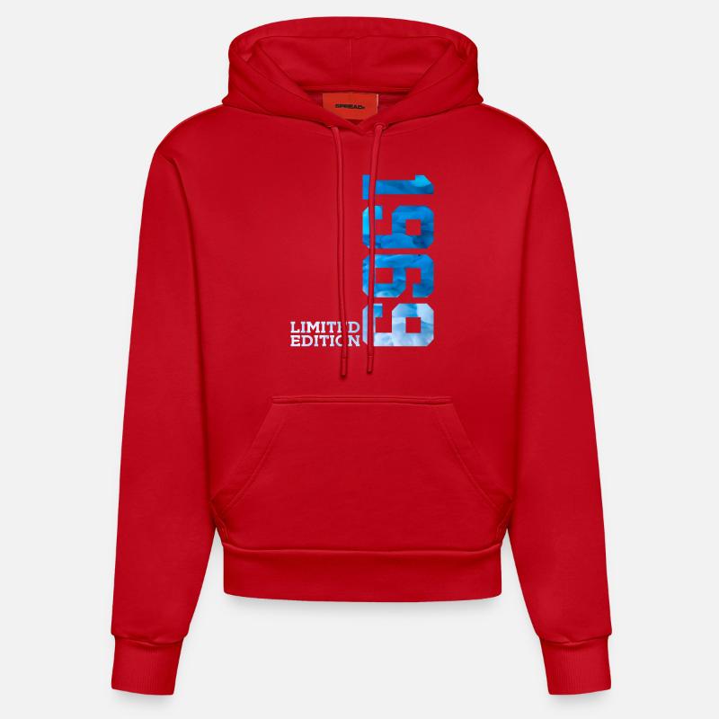 57E ANNIVERSAIRE ÉDITION LIMITÉE 1969 - Sweat à capuche bio ajusté fabriqué en UE - rouge