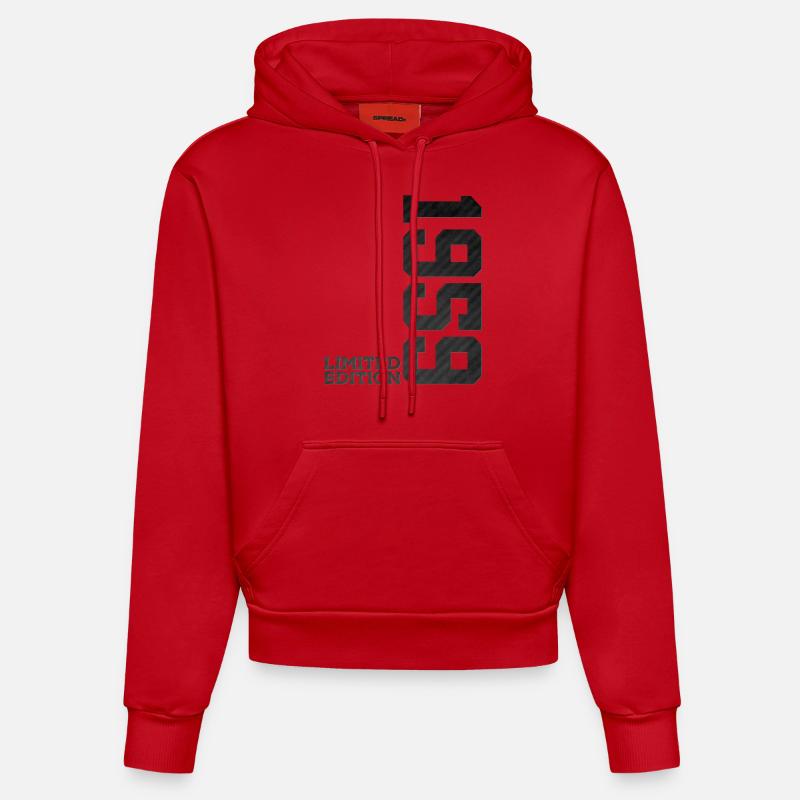 67E ANNIVERSAIRE ÉDITION LIMITÉE 1959 - Sweat à capuche bio ajusté fabriqué en UE - rouge