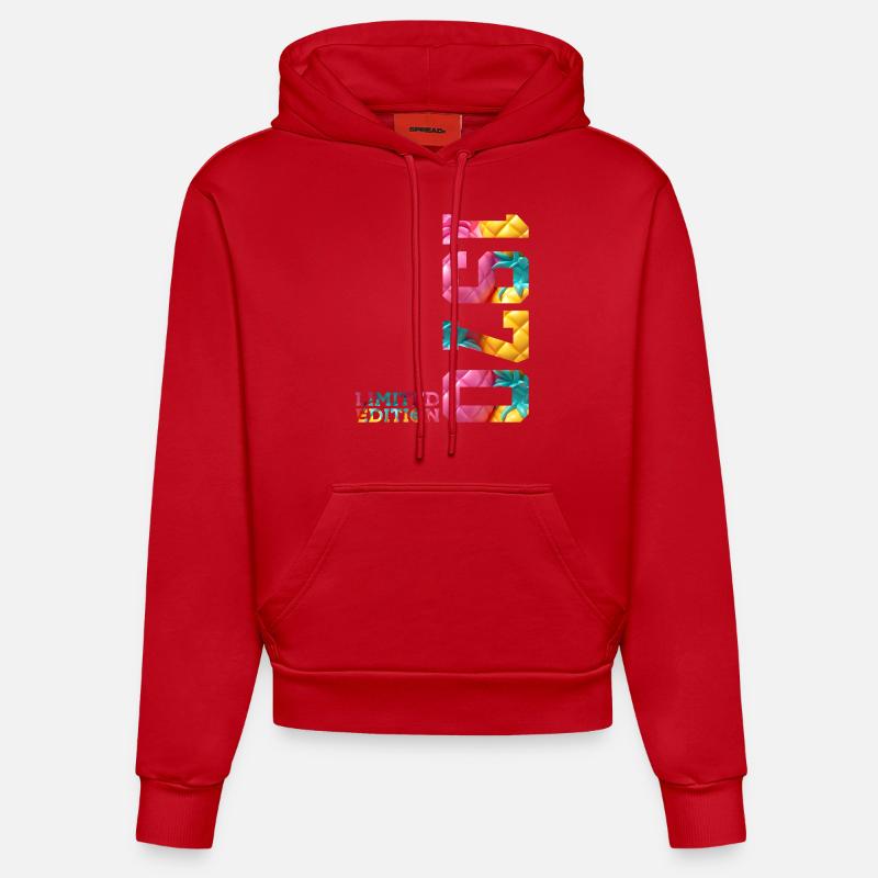 56E ANNIVERSAIRE ÉDITION LIMITÉE 1970 - Sweat à capuche bio ajusté fabriqué en UE - rouge