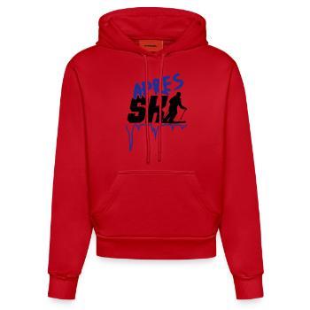 apres_2 - Sweat à capuche bio ajusté fabriqué en UE - rouge - Devant