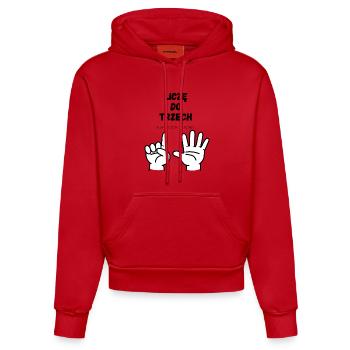 I'm counting to three - Organic Fitted Hoodie Made in EU - red - Front