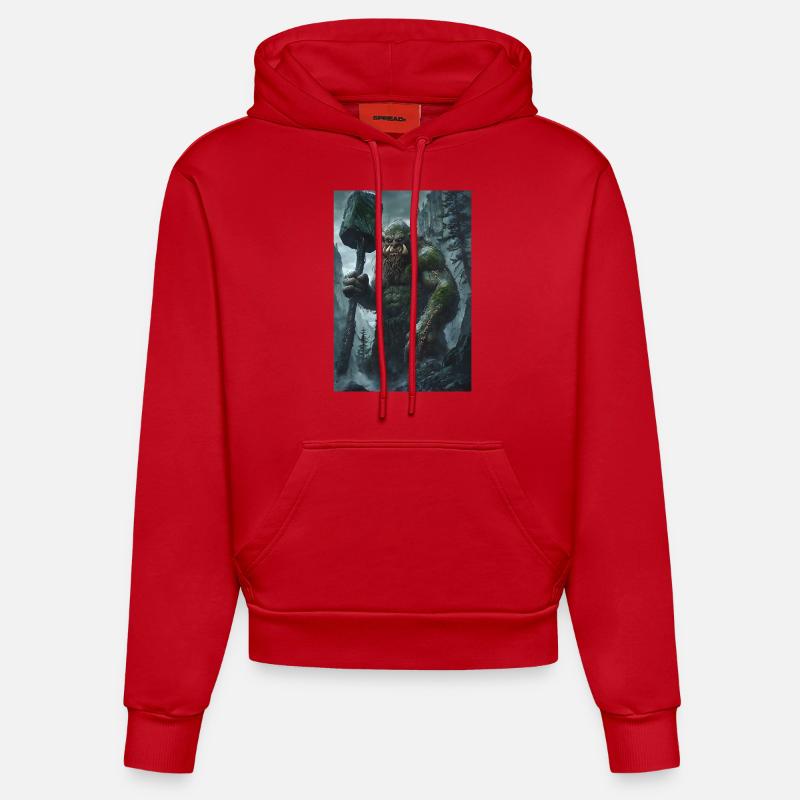 Géant Géant Norvège Cadeau - Sweat à capuche bio ajusté fabriqué en UE - rouge