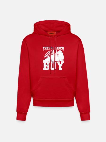 Cheerleader Boy - Organic Fitted Hoodie Made in EU - red