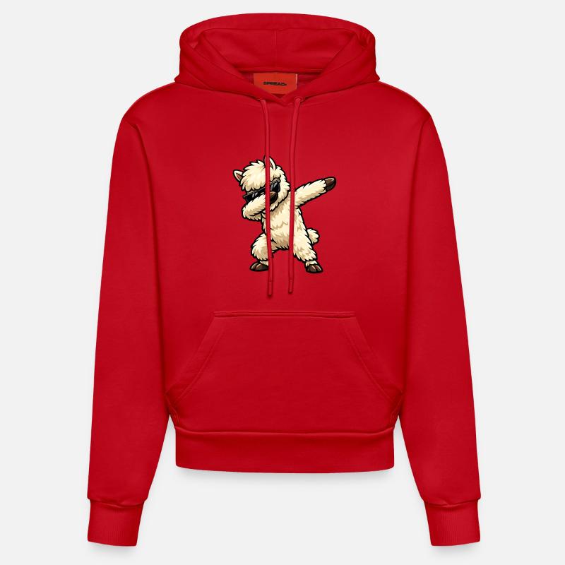 Tappage de l’alpaga - Sweat à capuche bio ajusté fabriqué en UE - rouge