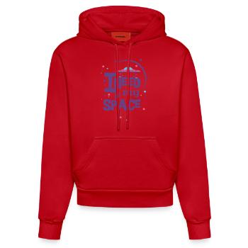 LILA ICH BRAUCHE MEIN PLATZ - UFO Sprüche Shirt - Organic Fitted Hoodie Made in EU - Rot - Vorne